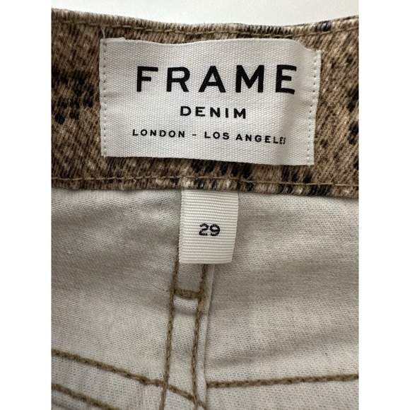 New FRAME Jeans Women's Size 29  Le Crop Mini Boot  Snake Animal Print Stretch - Picture 5 of 11